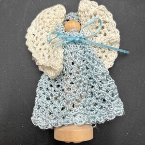 Handmade Crochet clothespin Angel Ornament